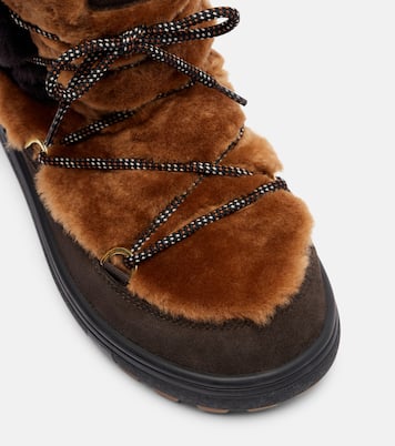 Chamonix shearling and suede snow boots | Bogner