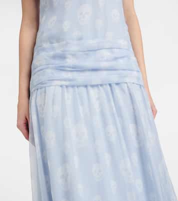 Skull silk maxi dress | McQueen