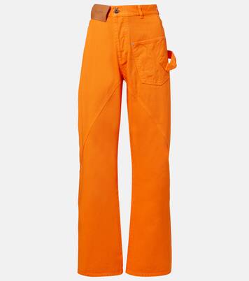 Embroidered high-rise straight jeans | JW Anderson