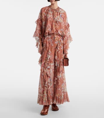 Awaken floral cotton and silk blouse | Zimmermann