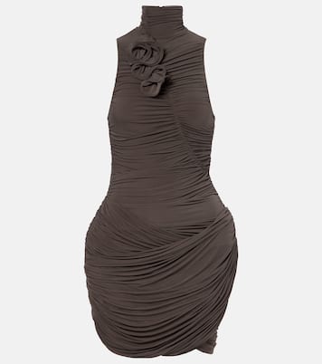 Floral-appliqué ruched minidress | Magda Butrym