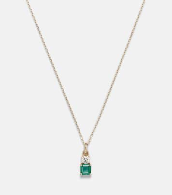 Collar Luxe de oro de 14 ct (585/1000) con esmeralda y diamante | Stone and Strand