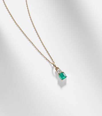 Collar Luxe de oro de 14 ct (585/1000) con esmeralda y diamante | Stone and Strand
