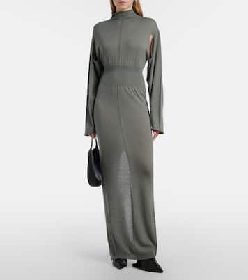Con virgin wool maxi dress | Rick Owens