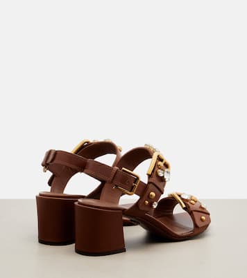 Verzierte Sandalen Keira aus Leder | Dolce&Gabbana