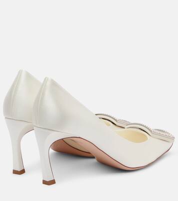 Trompette 70 embellished satin pumps  | Roger Vivier