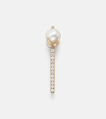 Broche en or 14 ct, diamants et perles | Mateo
