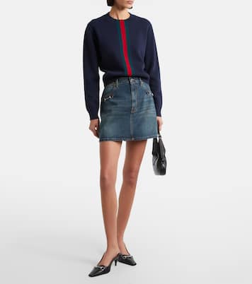 Horsebit denim miniskirt | Gucci