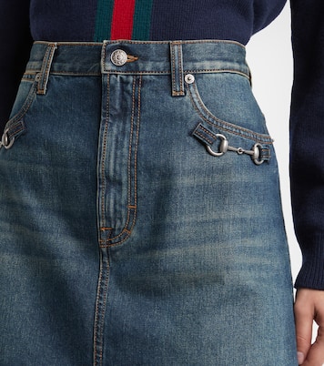 Horsebit denim miniskirt | Gucci