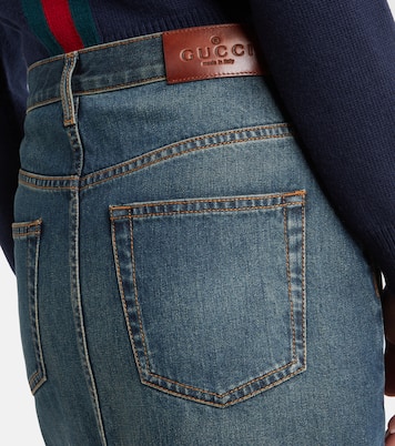 Horsebit denim miniskirt | Gucci