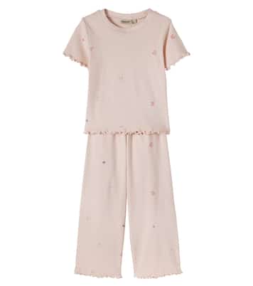 Set aus Top und Leggings aus Rippstrick | Wheat