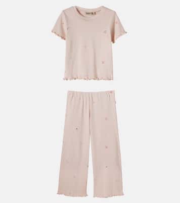 Set aus Top und Leggings aus Rippstrick | Wheat