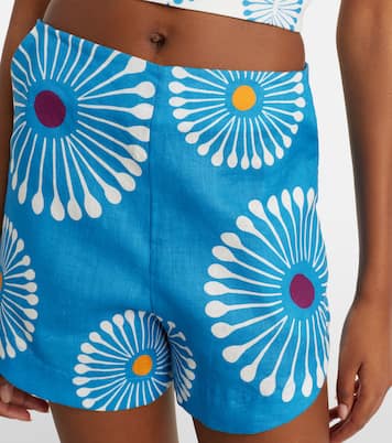 Bahamas floral linen shorts | Cala de la Cruz