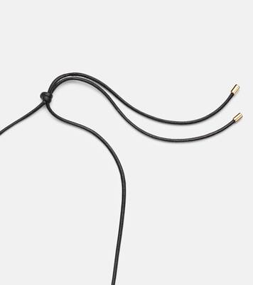 14kt gold-plated and leather necklace with quartz | Jennifer Fisher