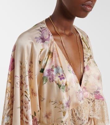 Top cropped in seta con pizzo | Camilla