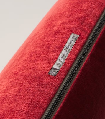 Leather-trimmed cushion | Maison de Vacances