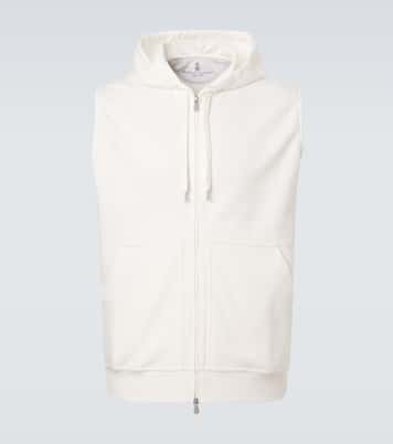 Sweat-shirt à capuche en coton mélangé  | Brunello Cucinelli