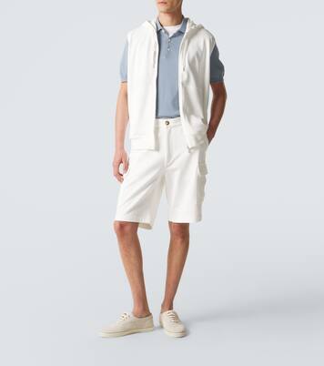 Sweat-shirt à capuche en coton mélangé  | Brunello Cucinelli