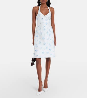 Floral halterneck cotton minidress | Shushu/Tong