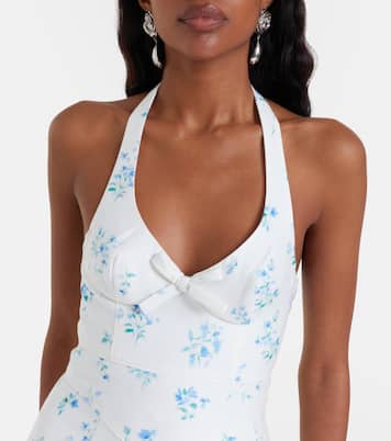 Floral halterneck cotton minidress | Shushu/Tong