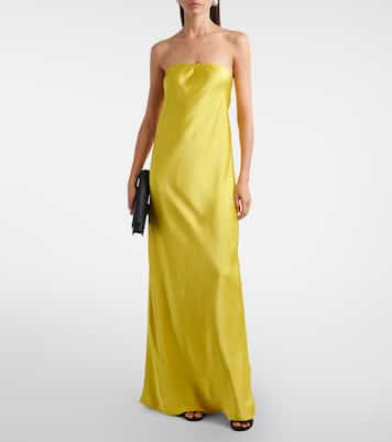 Bias off-shoulder satin gown | Norma Kamali