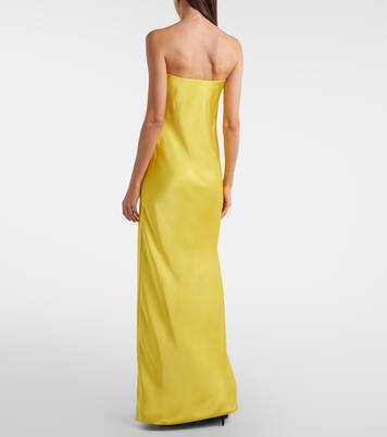 Bias off-shoulder satin gown | Norma Kamali