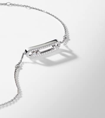 Pulsera Baby Move de oro blanco de 18 ct con diamantes | Messika