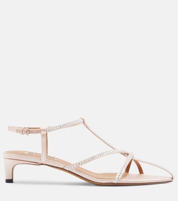 Sandalias Cage de piel con cristales | Jil Sander