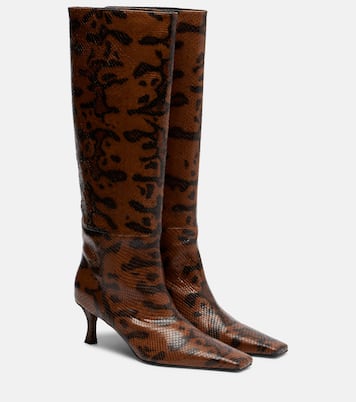 Snake-effect leather knee-high boots | Proenza Schouler