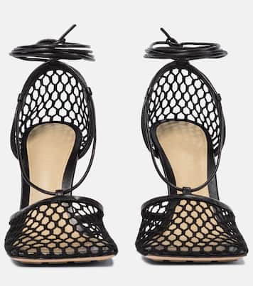 Stretch leather-trimmed mesh pumps | Bottega Veneta