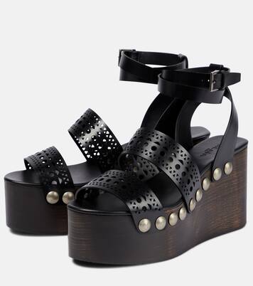 Sandales compensées en cuir | Alaïa