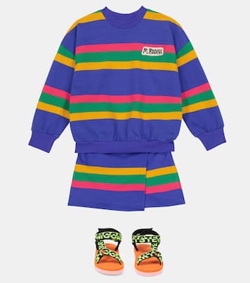 Striped cotton skort | Mini Rodini