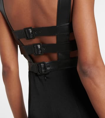 Robe mit Leder | Alaïa