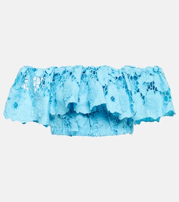 Cropped-Top aus Spitze | Self-Portrait