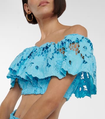 Cropped-Top aus Spitze | Self-Portrait