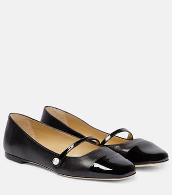 Elisa embellished suede ballet flats | Jimmy Choo