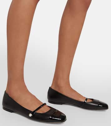 Elisa embellished suede ballet flats | Jimmy Choo