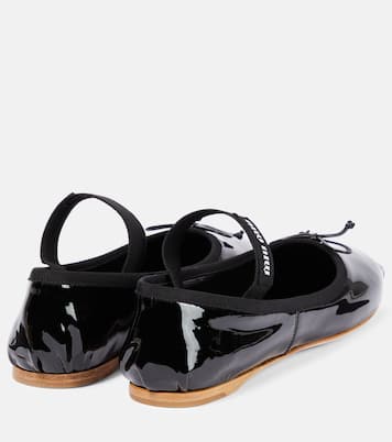 Ballerine in vernice con logo | Miu Miu