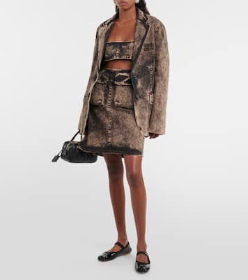 Ballerine in vernice con logo | Miu Miu