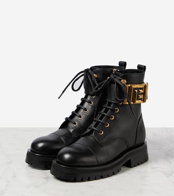 Romy leather lace-up boots | Balmain