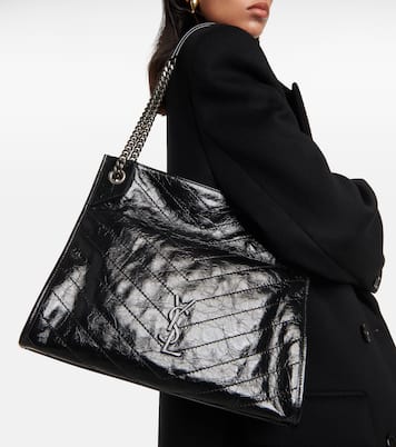 Niki crinkled leather shopper | Saint Laurent