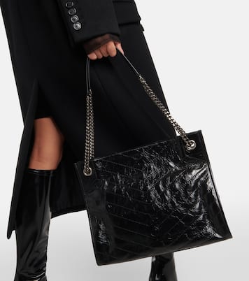 Niki crinkled leather shopper | Saint Laurent