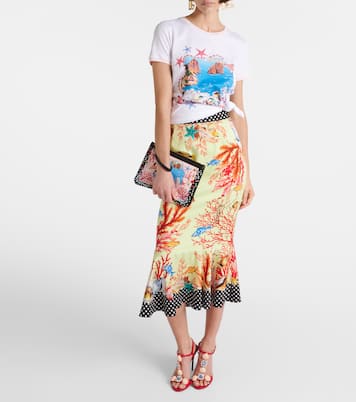 Bedrucktes T-Shirt Capri aus Baumwoll-Jersey | Dolce&Gabbana