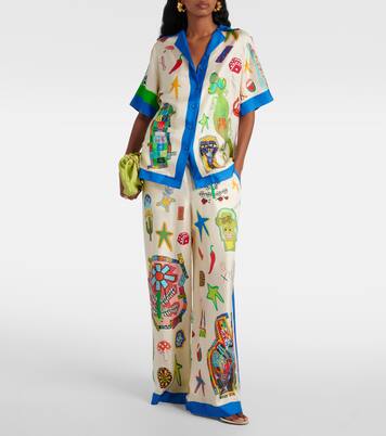 Chemise Rollers imprimée en soie | Alémais