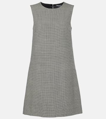 فستان قصير من الصوف بنقشة هاوندستوث | Dolce&Gabbana