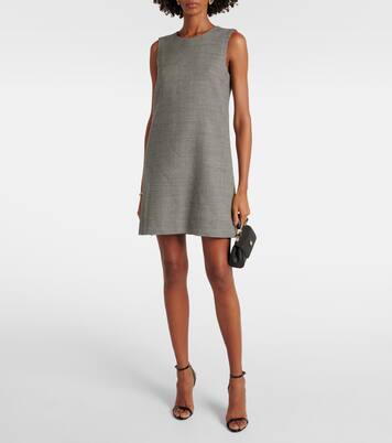 فستان قصير من الصوف بنقشة هاوندستوث | Dolce&Gabbana