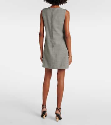 فستان قصير من الصوف بنقشة هاوندستوث | Dolce&Gabbana