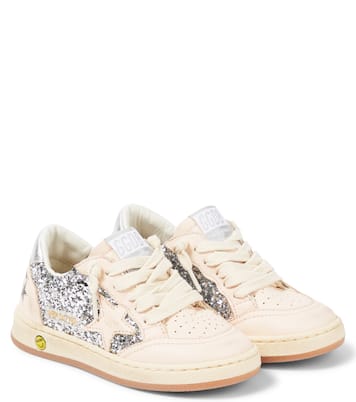 Ball Star Junior glitter leather sneakers | Golden Goose Kids