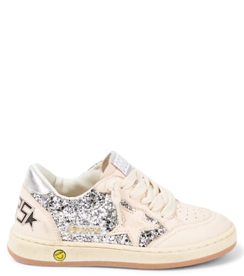 Ball Star Junior glitter leather sneakers | Golden Goose Kids