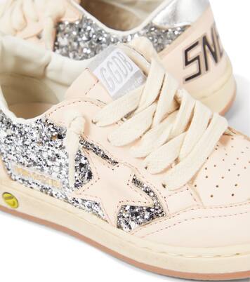 Ball Star Junior glitter leather sneakers | Golden Goose Kids